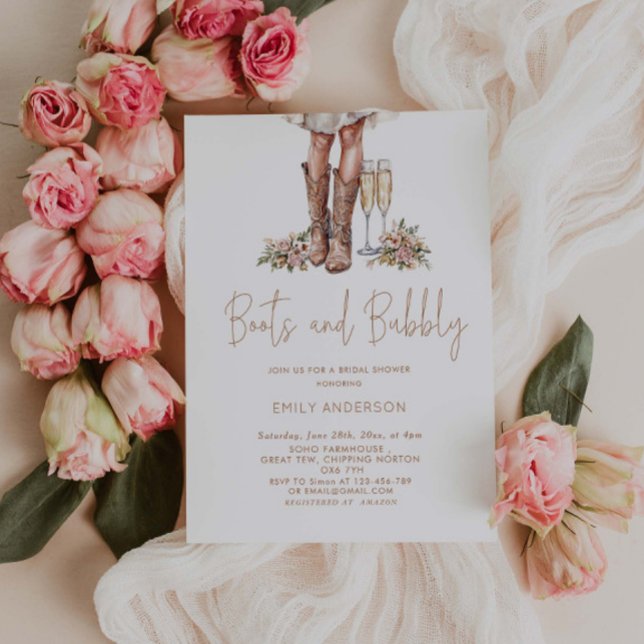 Convite Boots and Bubble Country Chá de panela (Criador carregado)