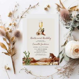 Convite Boots and Bubble Western Chá de panela