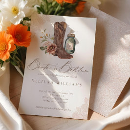 Convite Boots & Botles Chic Cowgirl Western Chá de fraldas