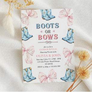 Convite Boots ou Arcos Gênero Revelam Rosa e Blue Invite