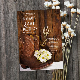 Convite Boots White Daisies Last Rodeo Festa de solteira