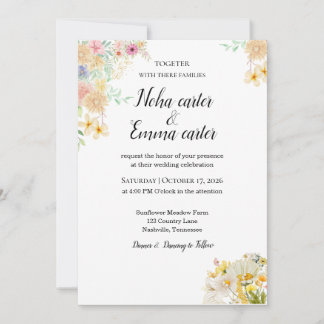 Convite Borboleta Amarela do Girassol Casamento no Prado