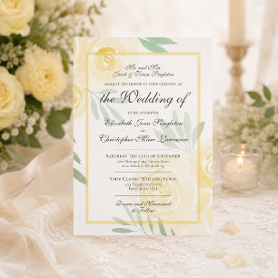 Convite Borboleta Amarelo & Dourado Rosas Boho Casamento F