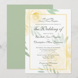 Convite Borboleta Amarelo & Dourado Rosas Boho Casamento F
