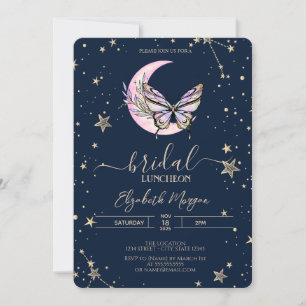Convite Borboleta Azul Celestial Lua Jantar de Noiva