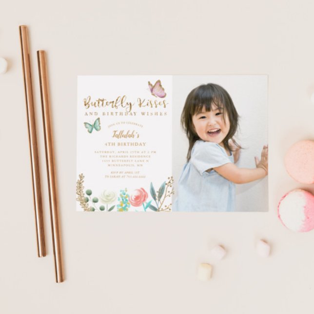 Convite Borboleta Beija Aniversário Deseja Festa Fotográfi (Criador carregado)