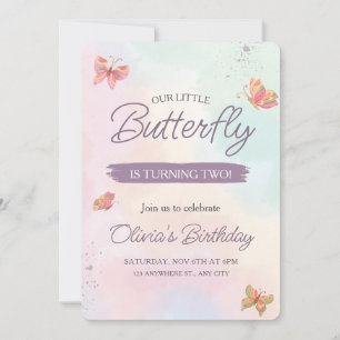 Convite Borboleta, Borboletas Pastel aniversário