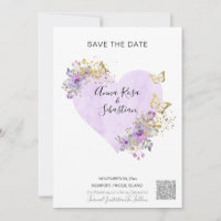 *~* Borboleta Coração AR6 QR CASAMENTO SALVAR DATA