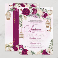 Borboleta de ouro roxo Elegante Quinceañera