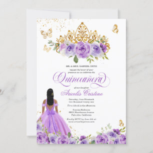 Convite Borboleta de Quinceañera e Flores de Aquarelas Rox