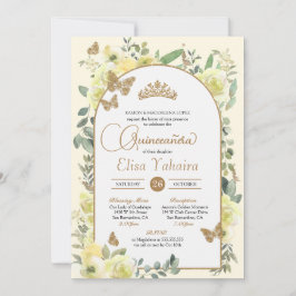 Convite Borboleta Dourada Amarela Sunny Aquecañera