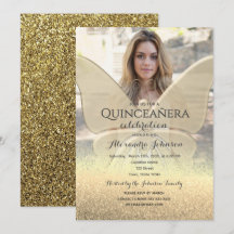 Borboleta Dourada Foto Quinceañera