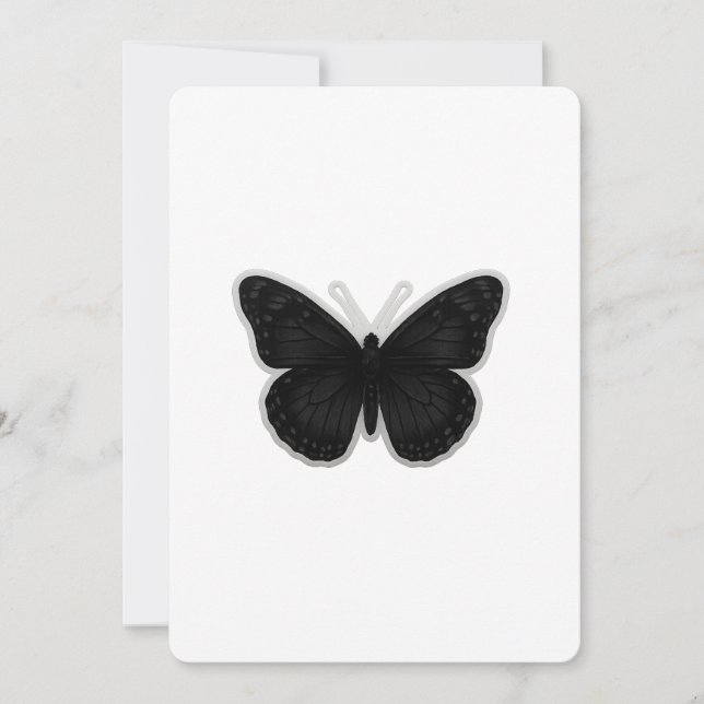 Convite Borboleta Elegância Sombria  (Frente)