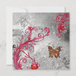 Convite BORBOLETA EM BRILHANTES Casamento elegante gelo me