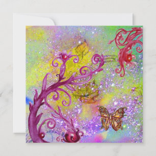 Convite BORBOLETA EM BRILHOS ROXOS Festa de Casamento Eleg