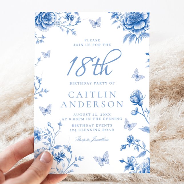 Convite Borboleta Encantada Girls 18ª Festa de aniversário (Criador carregado)