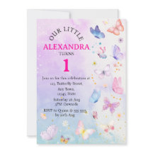 Borboleta Floral Rosa Púrpura Elegante Aniversário