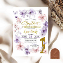 Borboleta Floral Rosa Roxo Batismo Aniversário de