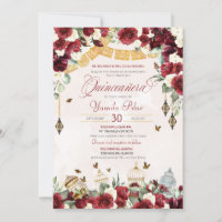Borboleta Floral Vermelha-Branca Elegante Quincean
