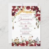 Borboleta Floral Vermelha-Branca Elegante Quincean