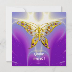 Convite BORBOLETA HIPER rósea fúcsia violeta champanhe
