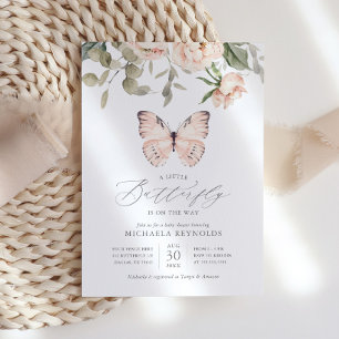 Convite Borboleta no caminho do Chá de fraldas de Garota F