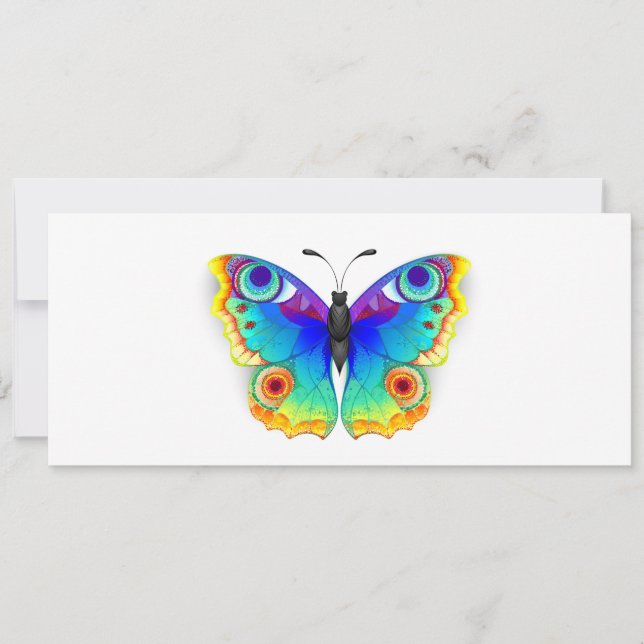 Convite Borboleta Pavão Olho de Arco-Íris (Frente)