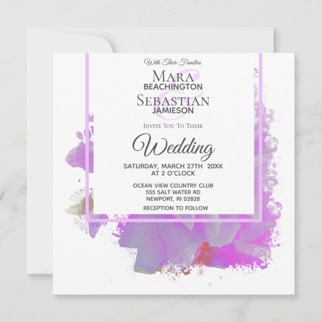 Convite *~* Borboleta Pintar Floral AR3 Casamento (Frente)