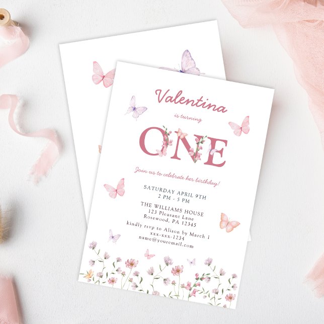 Convite Borboleta Primeiro Aniversário (Criador carregado)