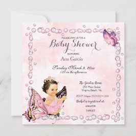Convite Borboleta Princesa Bebê Menina