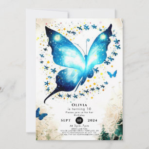 Convite Borboleta Simples Whimsical Birthday