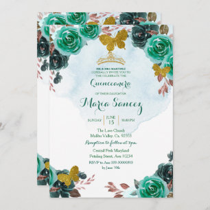 Convite Borboleta Verde Emerald Charra Mis Quince