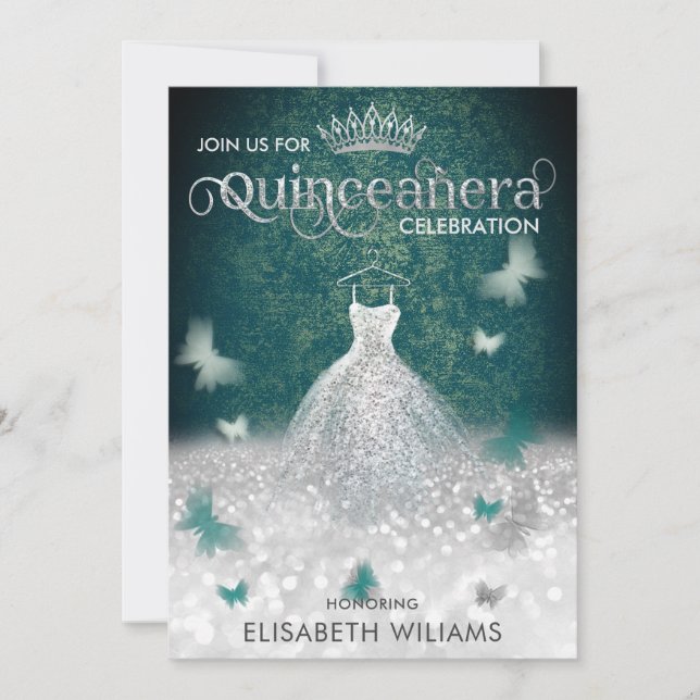 Convite Borboleta verde-prateada esmeralda (Frente)