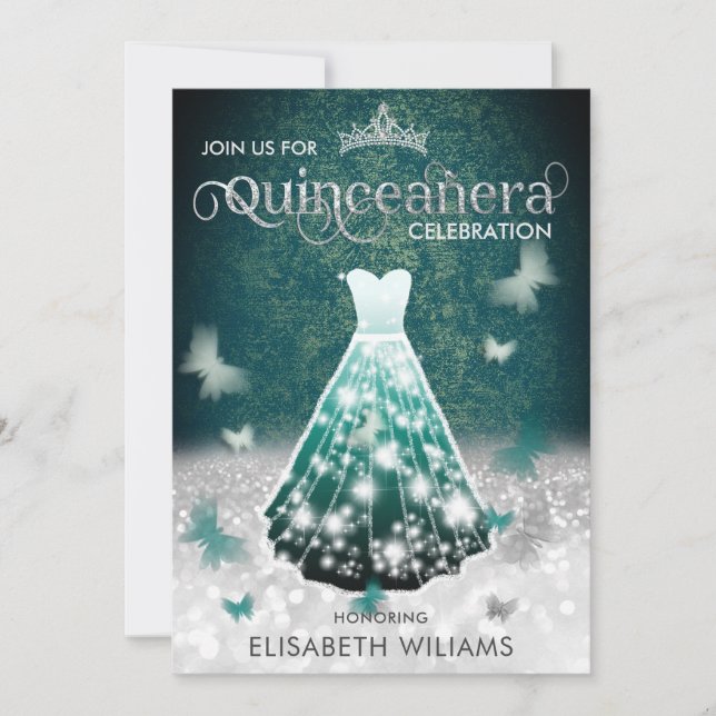 Convite Borboleta verde-prateada esmeralda (Frente)