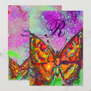 Convite BORBOLETA VERMELHA ROSA ROXO OURO AMARELO Doce 16