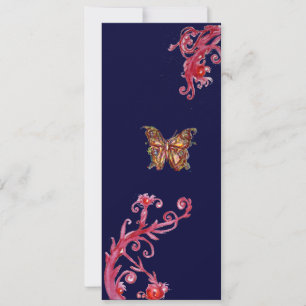 Convite BORBOLETA, vermelho brilhante azul