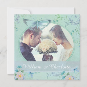 Convite Borboleta Vintage com Foto Personalizada