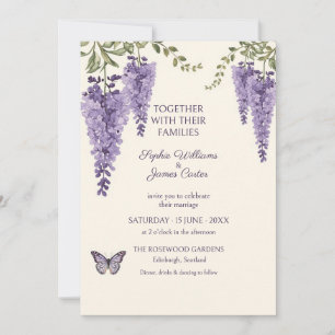 Convite Borboleta Wisteria Lavanda Casamento Provença