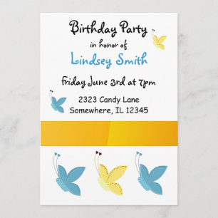Convite Borboletas Aniversário