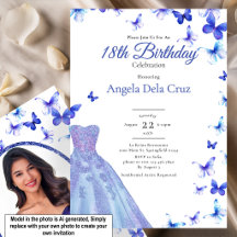 Borboletas Azuis E Vestido Estreia 18 Anos