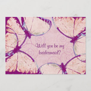 Convite borboletas cor-de-rosa