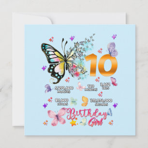 Convite Borboletas de dois dígitos 10 anos Borboletas eu