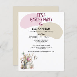 Convite Borboletas de jardim florais Dragonflies Watercolo