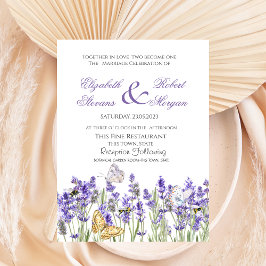 Convite Borboletas de Lavanda Botânica Casamento