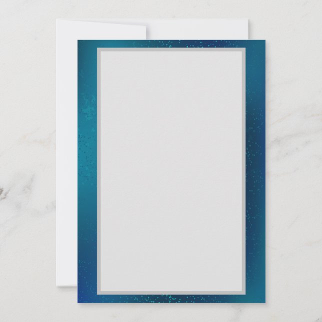 Convite Borboletas de Ouro em um fundo azul (Verso)