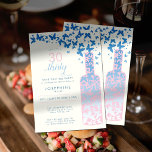 Convite Borboletas de Provando de vinho aniversário de 30<br><div class="desc">Um modelo aniversário de 30 anos moderno,  elegante e bócio com tema de borboleta,  com uma garrafa de vinho em borboletas azuis e esbranquiçadas. Uma escolha encantadora para uma festa de aniversário de provando de vinho para uma mulher moderna no seu trigésimo aniversário.</div>