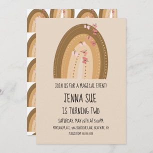 Convite Borboletas do arco-íris Mão Boêmia Desenhada Anive