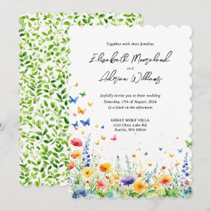 Convite Borboletas do Jardim Floral de Primavera