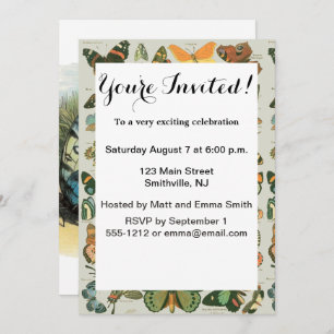 Convite Borboletas Elf Trabalho de arte Cute Elves