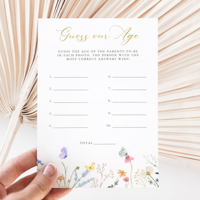 Convite Borboletas Encantadas Floral Adivinha Nossa Idade (Criador carregado)